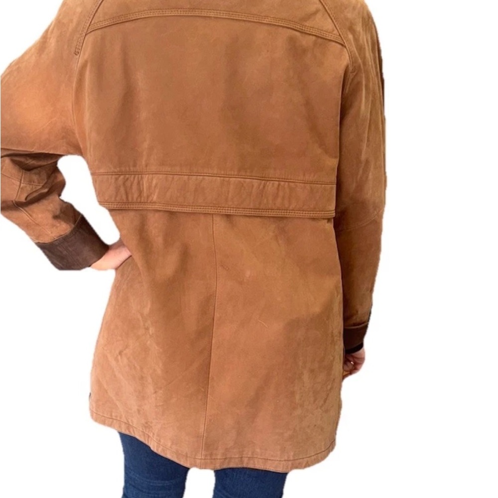 G-III Brown Vintage 100% Leather Suede Barn Jacket Hunting / Country Style Large - Picture 5 of 15
